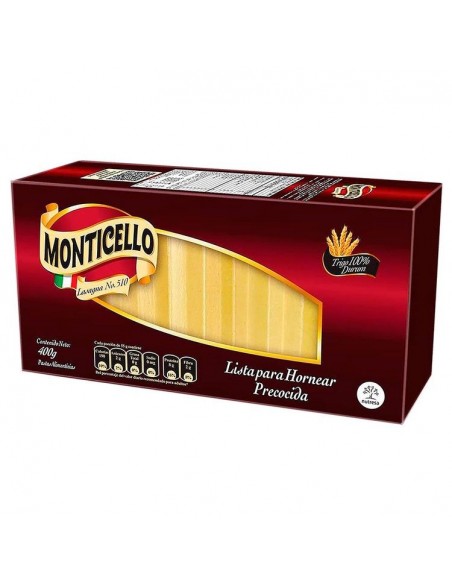 PASTA MONTICELLO LASANA CAJA 400 GRAMOS