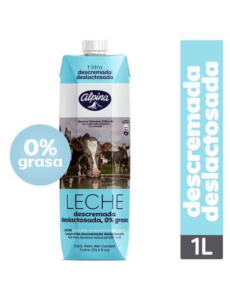 LECHE ALPINA DESLACTOSADA SEMIDESCREMADA TETRABRIK1L
