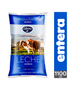 LECHE ALPINA ENTERA  BOLSA 1.100 MILILITROxUN