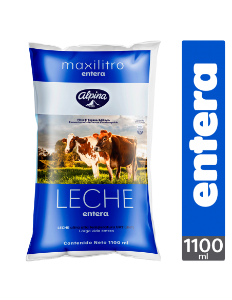 LECHE ALPINA ENTERA  BOLSA 1.100 MILILITROxUN
