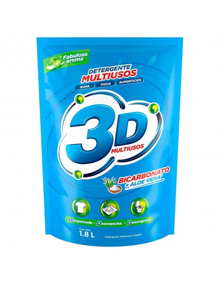 DETERGENTE 3D LIQUIDO MULTIUSOS DOYPACK 1,8 LITRO