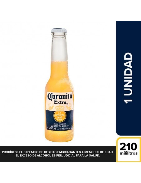 CERVEZA CORONITA EXTRA BOTELLA 210 MILILITROxUN