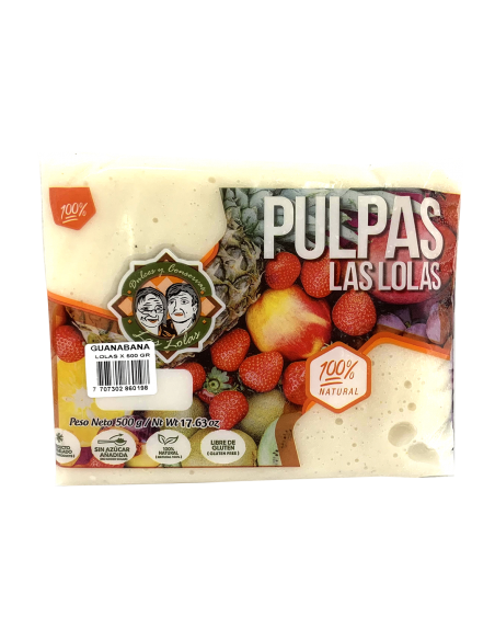 PULPA LAS LOLAS GUANABANA  BOLSA 500 GRAMOSxUN