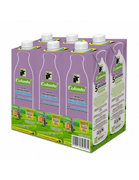 LECHE COLANTA  DESLACTOSADA SEMIDESCREMADA TETRABRIK 1 LITROx6 UNIDAD