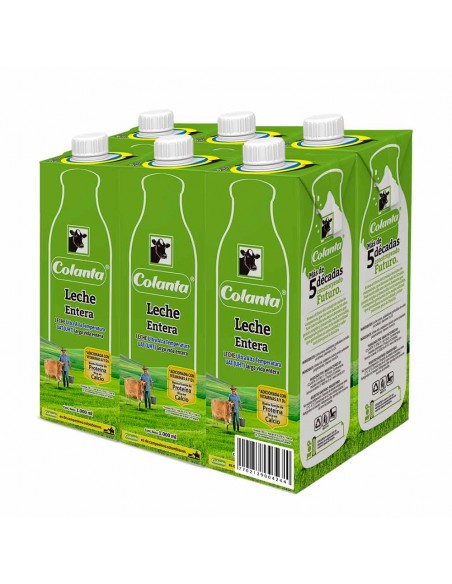 LECHE COLANTA UHT ENT SIXPA CAJA x1000 MILILITRO