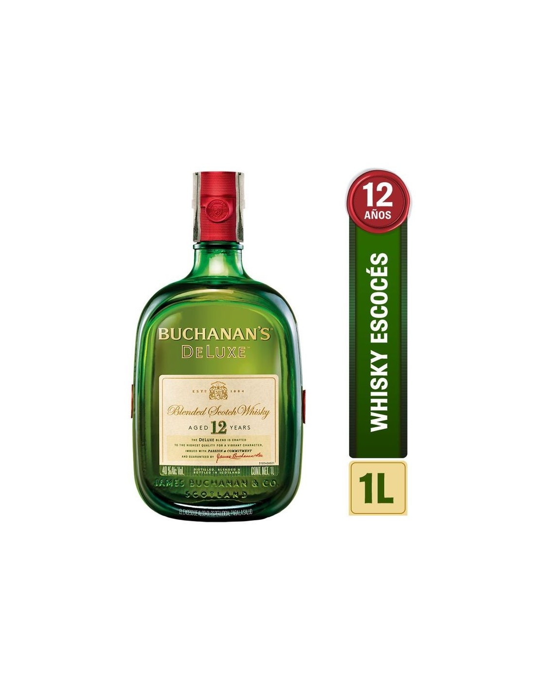 WHISKY BUCHANAN'S 12 AÑOS DELUXE x 1lt