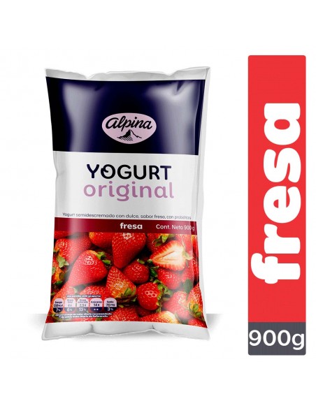 YOGURT ALPINA FRESA  BOLSA 900 GRAMOS
