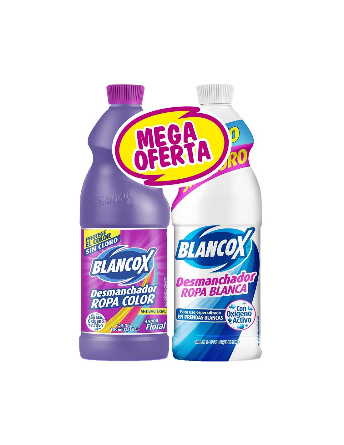 OFERTA BLANCOX ROPA COLOR x 1lt + DESMANCHADOR ROPA BLANCA