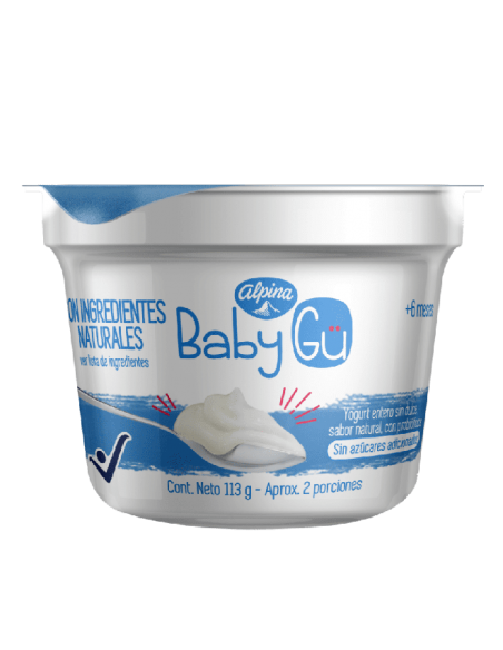 YOGURT ALPINA BABYGU NATURAL VASO X113 GRAMOS