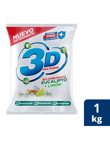 DETERGENTE 3D MULTIUSOS MANZANAS  BOLSA  1 KILO