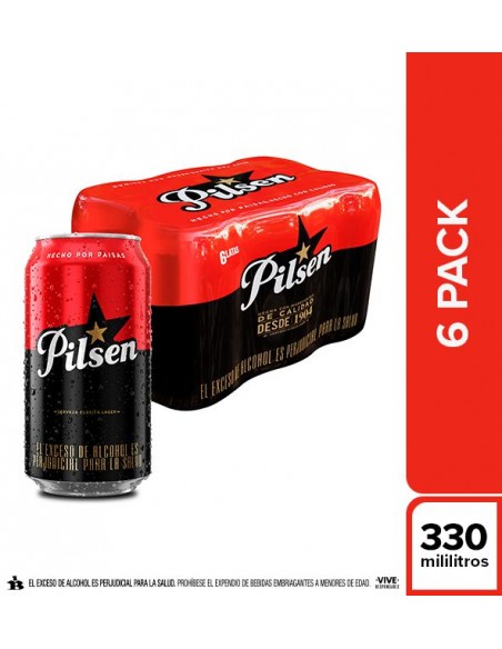 CERVEZA PILSEN SIXPACK LATA 330 MILILITRO