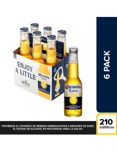 CERVEZA CORONITA EXTRA SIXPACK BOTELLA 210 MILILITRO