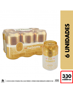 CERVEZA CLUB COLOMBIA DORADA SIXPACKLATA 330