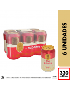 CERVEZA CLUB COLOMBIA ROJA SIXPACK LT330
