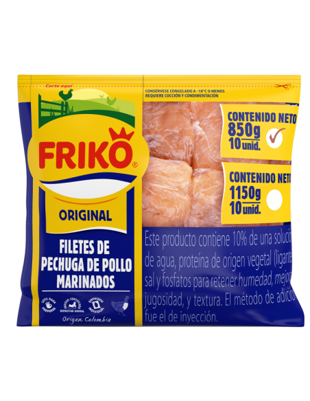 FILETE DE PECHUGA FRIKO BOLSA 850GRAMOS X UNIDAD