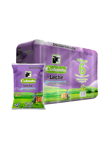 LECHE COLANTA UHT DESLACT SIXPACKx1000 MILILITRO