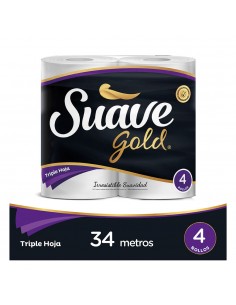 PAPEL HIGIENICO SUAVE GOLD  TRIPLE HOJAx4UND