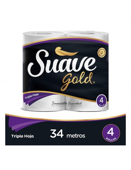 PAPEL HIGIENICO SUAVE GOLD  TRIPLE HOJAx4UND