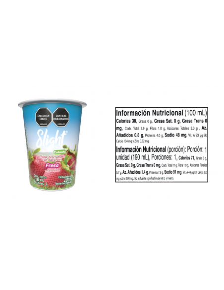 YOGURT COLANTA SLIGHT FRESA X 190ML