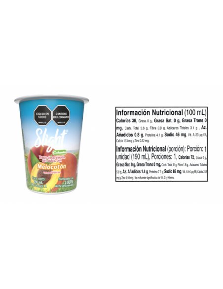 YOGURT COLANTA SLIGHT MELOCOTON X 200GR