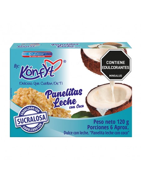 PANELITA KONFYT LECHE CON COCO CAJA 120 GRAMOS