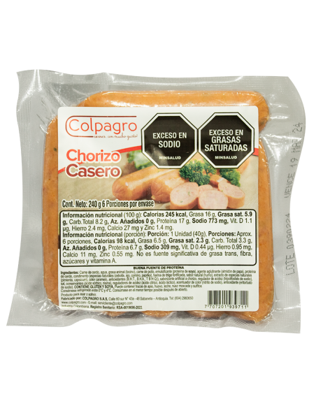 CHORIZO CASERO COLPAGROx240GR